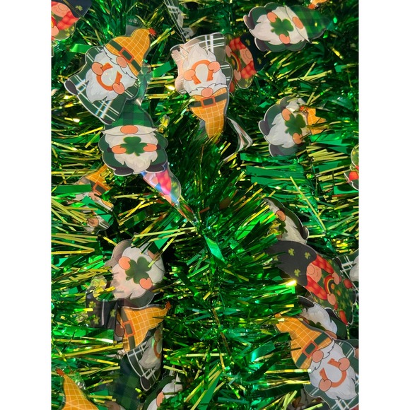 Saint Patricks Day Gnome Tinsel Garland Window Mantle Door Home Decor - Picture 1 of 4